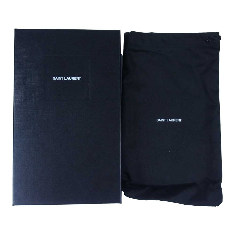 SAINT LAURENT サンローラン 372264 BOW02 LARGE FLAP WALLET YSL シルバー金具 Vステッチ ラージフラップ ウォレット 長財布 ブラック系【美品】【中古】