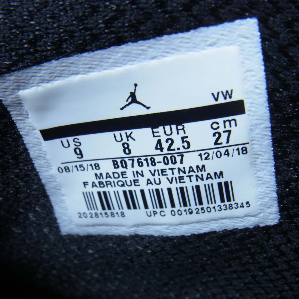 NIKE ナイキ BQ7618-007 AIR JORDAN2 RETRO BHM エアジョーダン レトロ ハイカット スニーカー ブラック系 US9【中古】