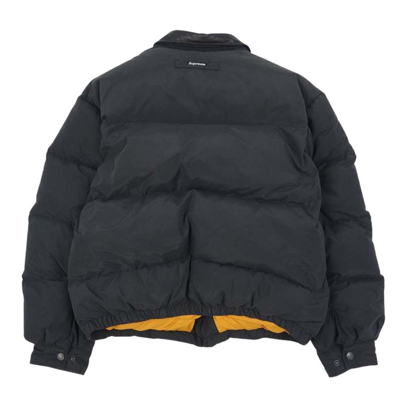 Supreme leather collar puffy jacket