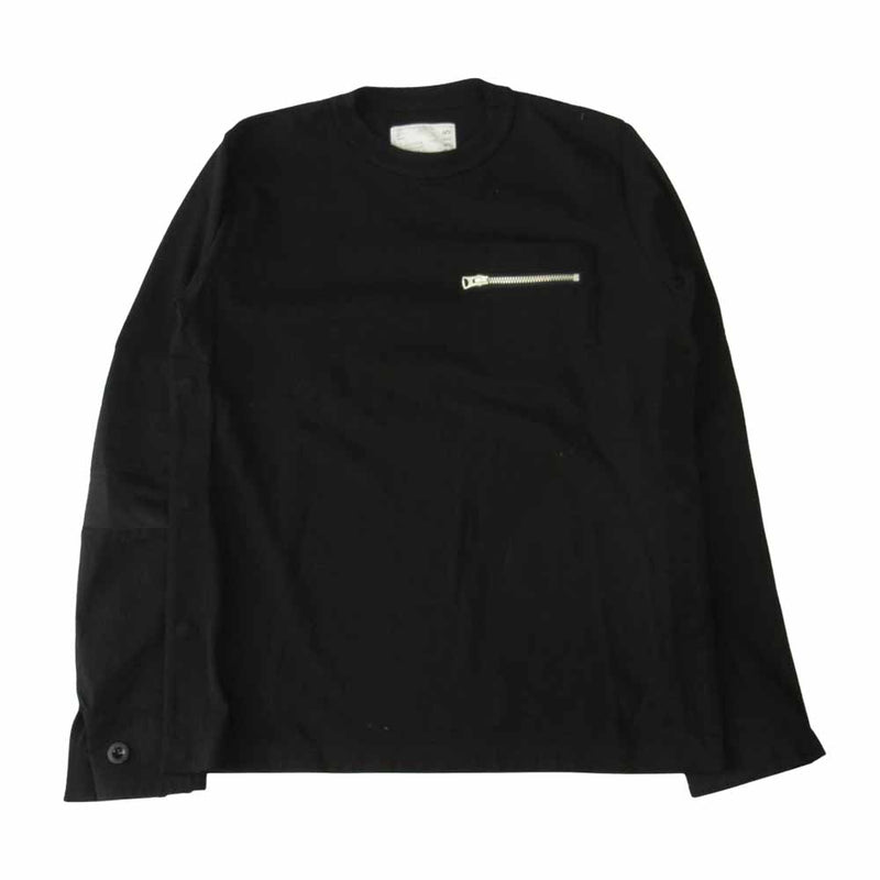 Sacai サカイ 21SS 21-02515M Cotton Jersey Long Sleeve Zip T-Shirt ...