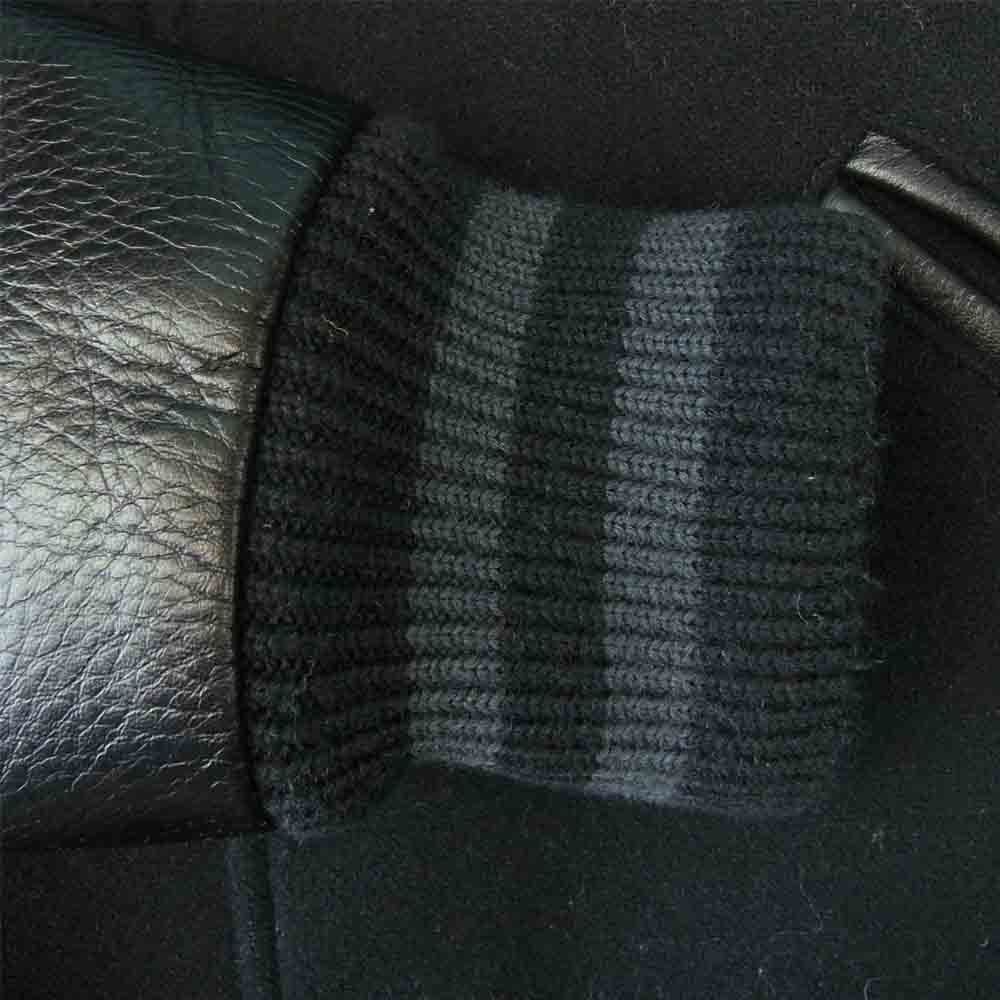 Rags McGREGOR ラグスマックレガー 211133603 袖レザー メルトン スタジャン 裏地レオパ柄 ブラック系 S【中古】