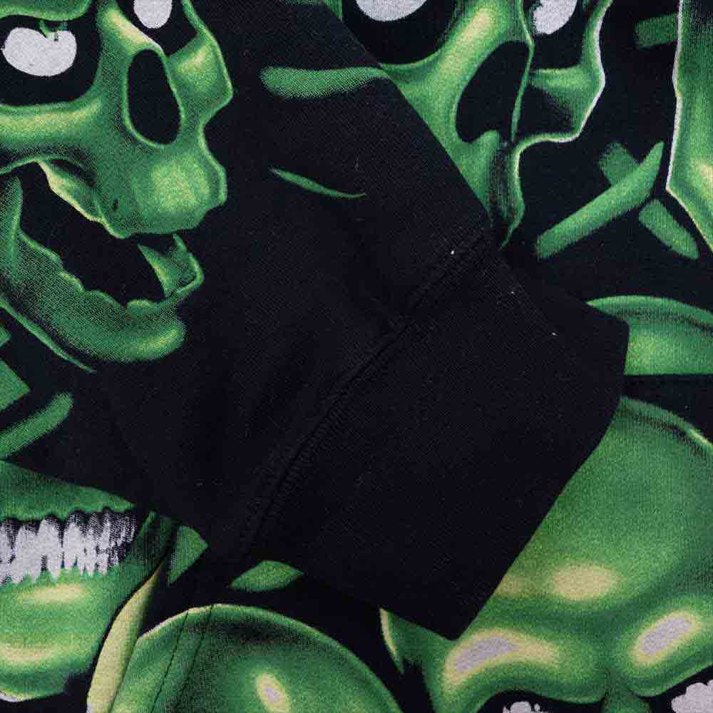 Supreme シュプリーム 18SS Skull Pile Hooded Sweatshirt スカルパイルプルオーバーパーカー ライトグリーン系 ブラック系 XL【中古】