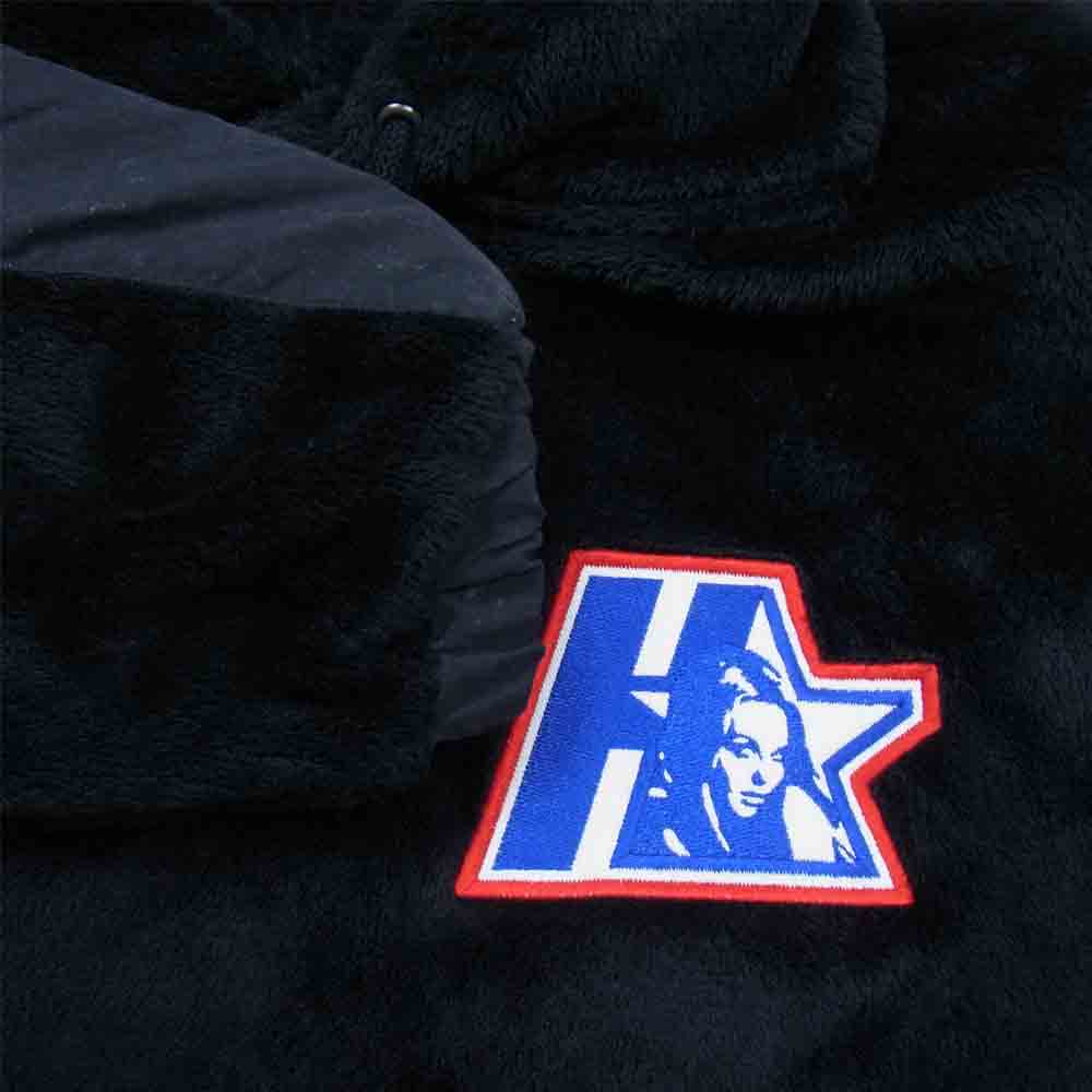 HYSTERIC GLAMOUR ヒステリックグラマー 01203CF06 STAR WOMAN アップリケ オーバーサイズ パーカー ブラック系 FREE【中古】