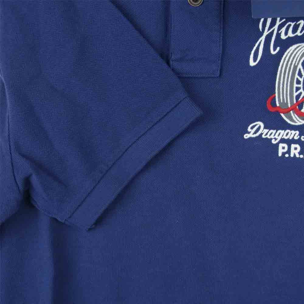 POLO RALPH LAUREN ポロ・ラルフローレン 国内正規品 Dragon Riders 刺繍 半袖 ポロ スカポロ シャツ ネイビー系 M【極上美品】【中古】