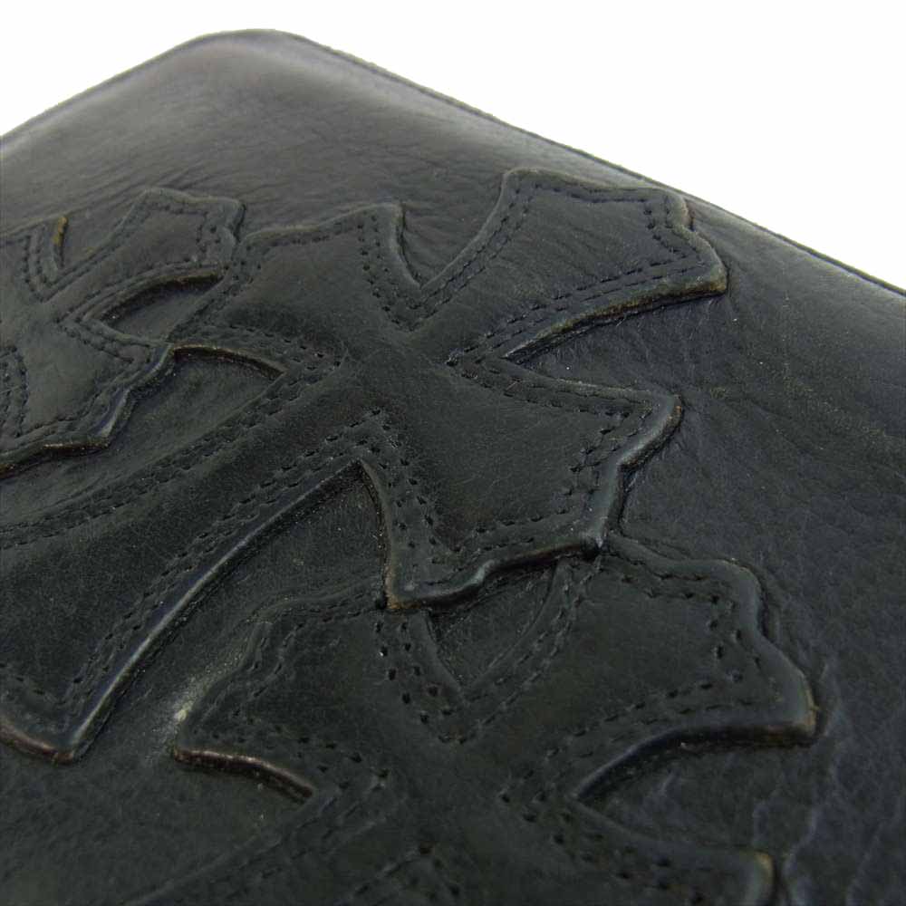 CHROME HEARTS クロムハーツ(原本無) REC F ZIP セメタリークロス レザー ウォレット ブラック系【中古】