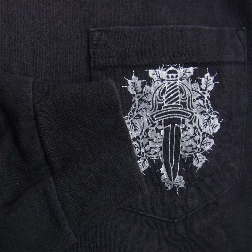 CHROME HEARTS クロムハーツ(原本無) ダガー プリント ロングスリーブ カットソー ブラック系 S【中古】