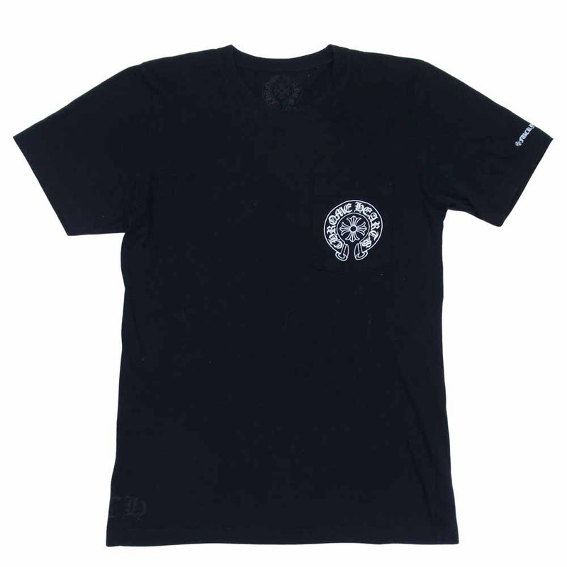 CHROME HEARTS クロムハーツ（原本無） 国内正規品 ホースシュー プリント ポケット Tシャツ ブラック系 S【中古】