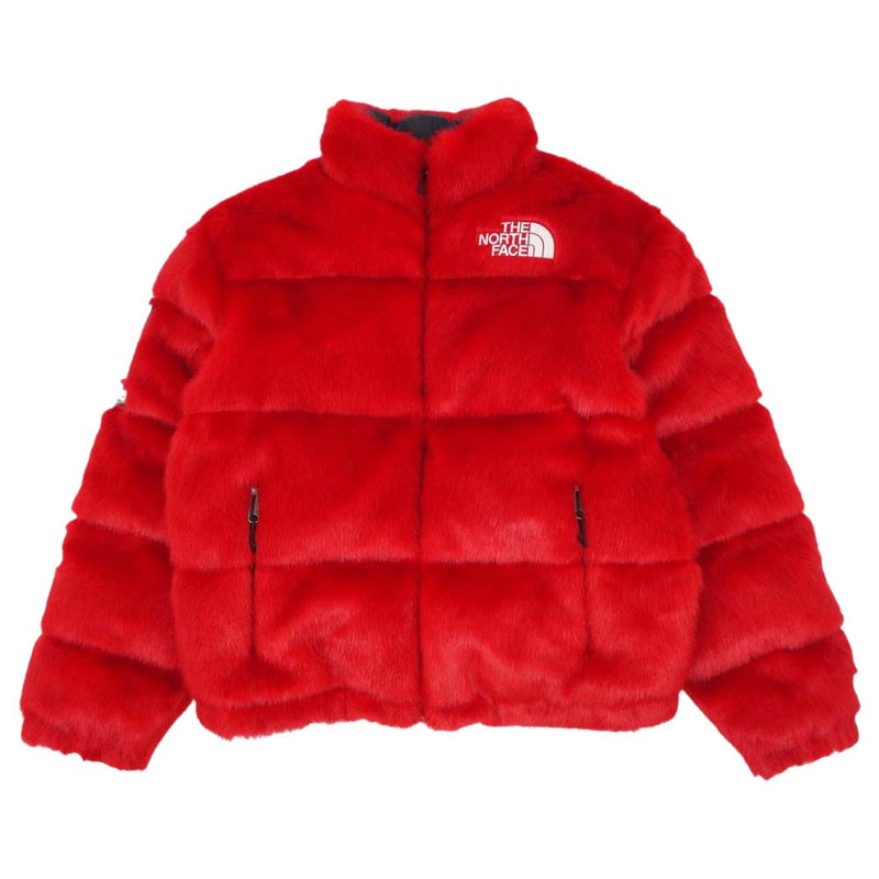 Supreme North Faux Fur Nuptse Jacket RED