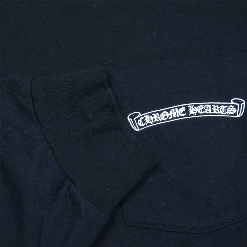CHROME HEARTS クロムハーツ(原本無) スクロールラベル プリント 長袖Tシャツ ブラック系 L【中古】