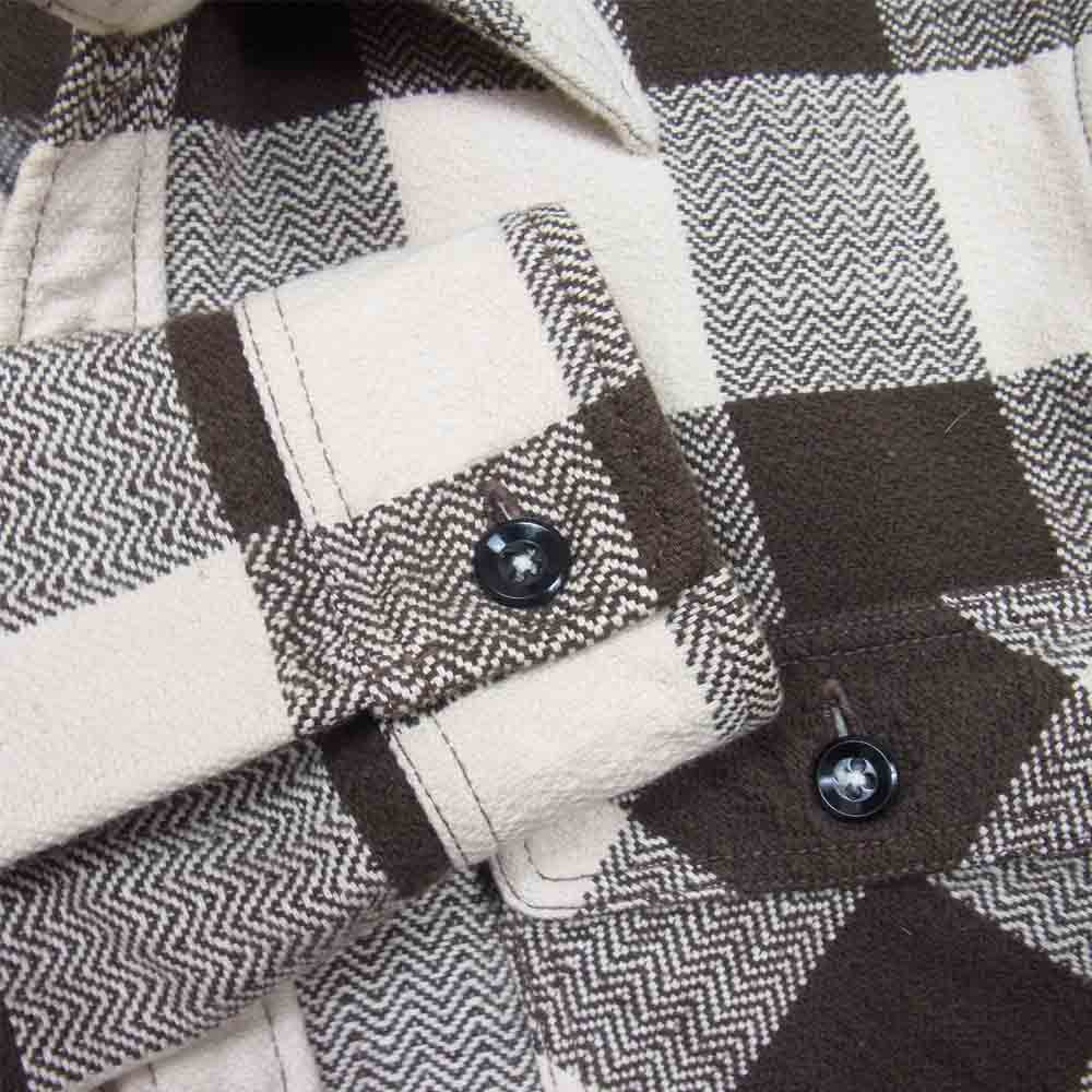 THE FLAT HEAD ザフラットヘッド ネル チェック 長袖 シャツ ダークブラウン系 36【中古】