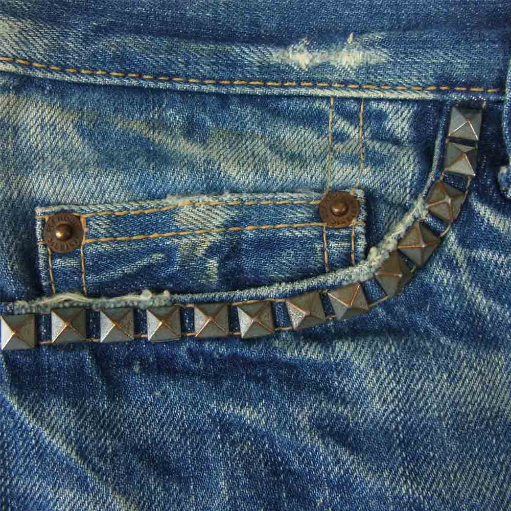HYSTERIC GLAMOUR ヒステリックグラマー KINKY JEANS 2AP-473 5ポケット スタッズ デニム パンツ インディゴブルー系 M【中古】