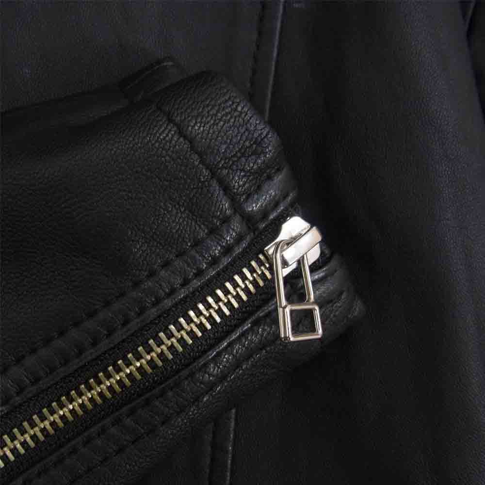 AVIREX アヴィレックス 6201020 Belle HOOD BELT SHORT LEATHER ラムレザー フード ベルト ショート レザー ジャケット ブラック系 S【中古】