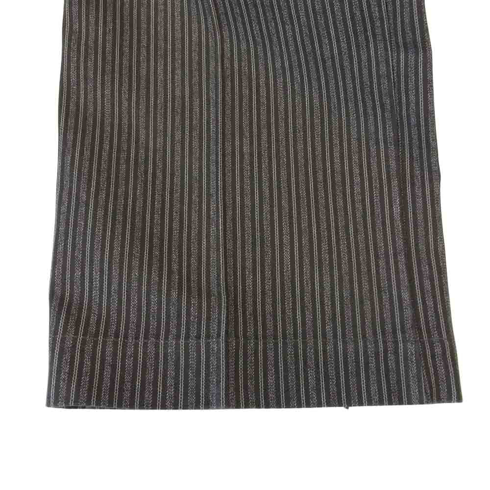 アジャスタブルコスチューム ヘリンボーン ストライプ バギー パンツ トラウザーズ ブラウン系 36【中古】