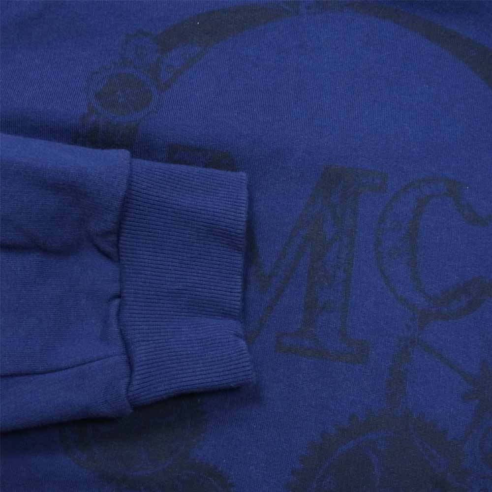Alexander McQueen アレキサンダーマックイーン MCQ 国内正規品 ロゴプリント プルオーバー パーカー ネイビー系 XL【中古】