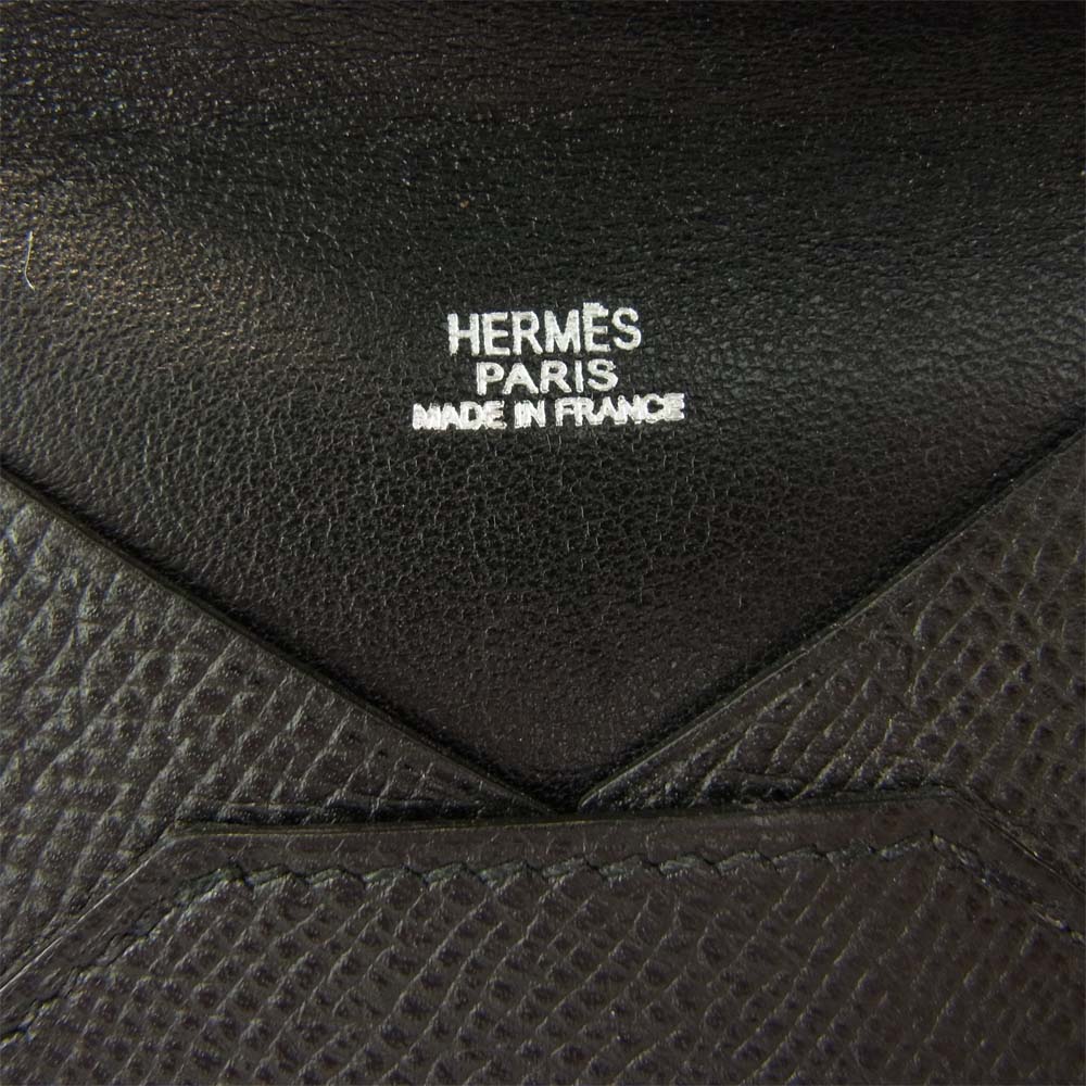 HERMES エルメス Enveloppe エンベロップ カードケース 名刺入れ ブラック系【中古】