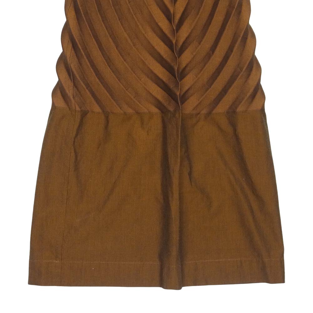 ISSEY MIYAKE イッセイミヤケ IM13-FF137-32 21AW CLIFF ハンドプリーツ加工 パンツ ブラウン系 2【美品】【中古】