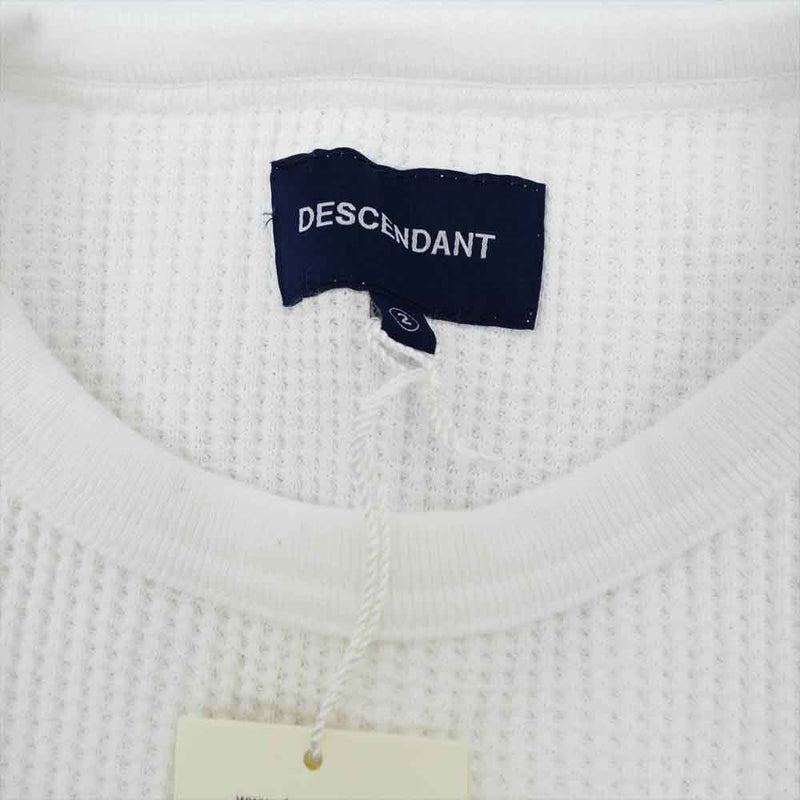 DESCENDANT ディセンダント 18SS 181ATDS-CSM12 GAUFRE WAFFLE LS ゴーフル ワッフル サーマル  ロングスリーブ 長袖 カットソー ホワイト 2【新古品】【未使用】【中古】