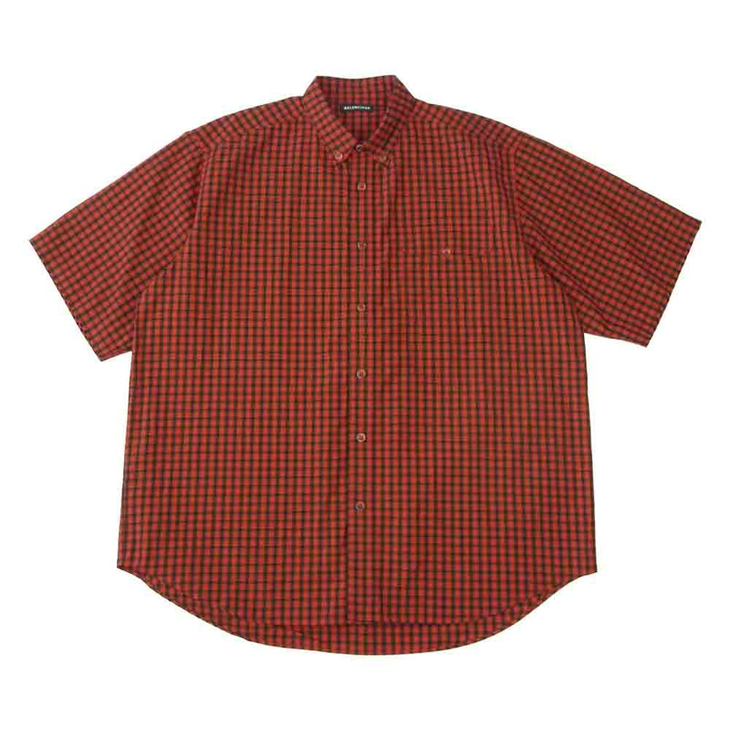 バレンシアガ　チェックシャツ　ボタンダウン　オーバーサイズシャツ