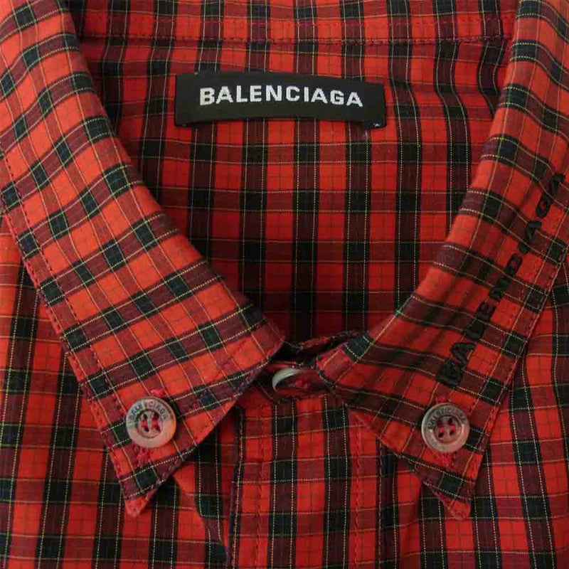 バレンシアガ　チェックシャツ　ボタンダウン　オーバーサイズシャツ
