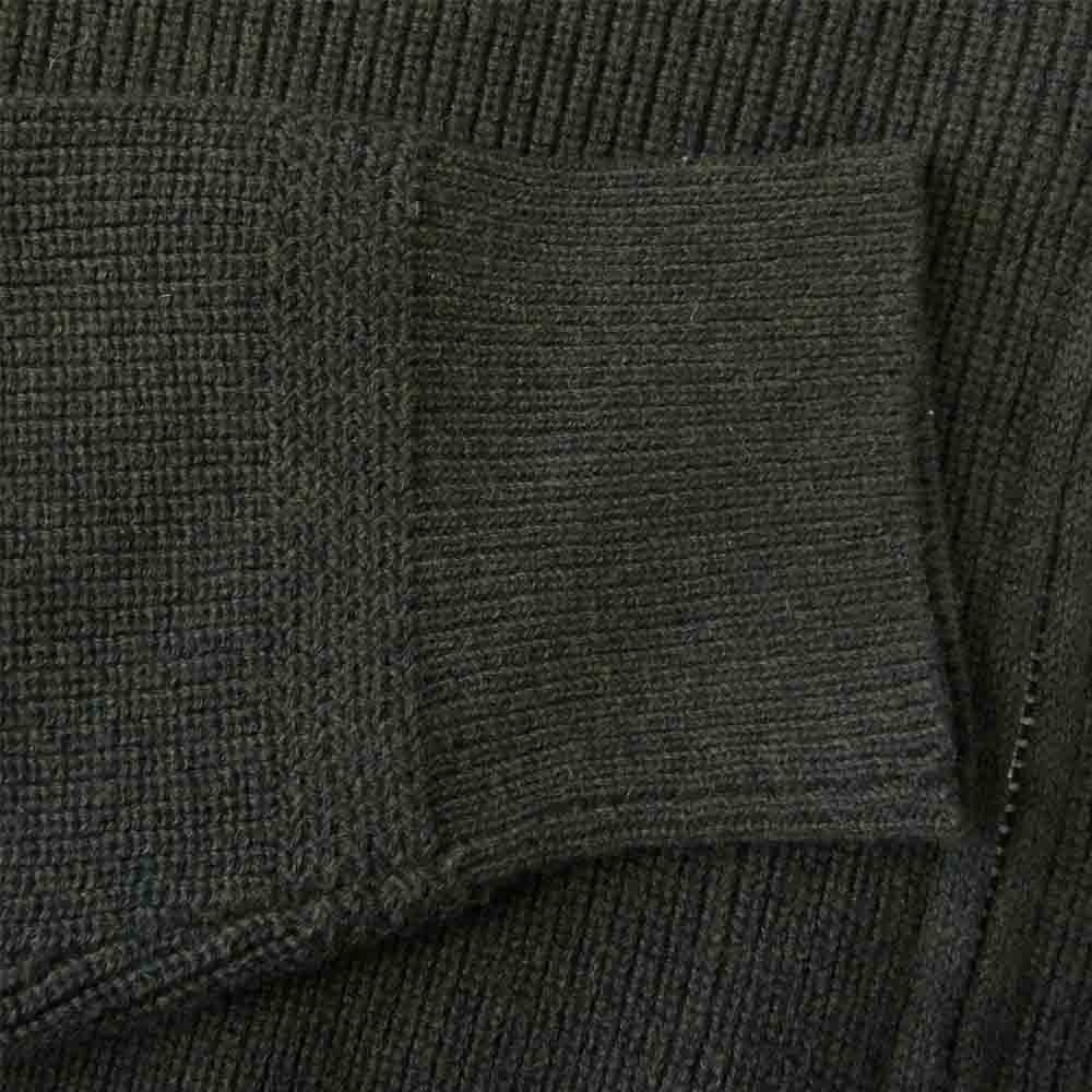 schott ショット 3174008 LEATHER POCKET COMMAND ZIP SWEATER ワンスター レザー ポケット ハーフ ジップ セーター カーキ系 M【中古】