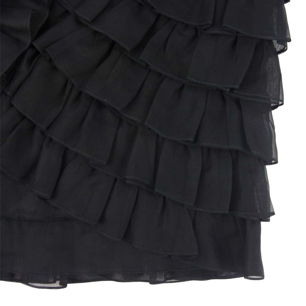 CHANEL シャネル 06A ココマーク シルク スカート フランス製 ブラック系 34【中古】