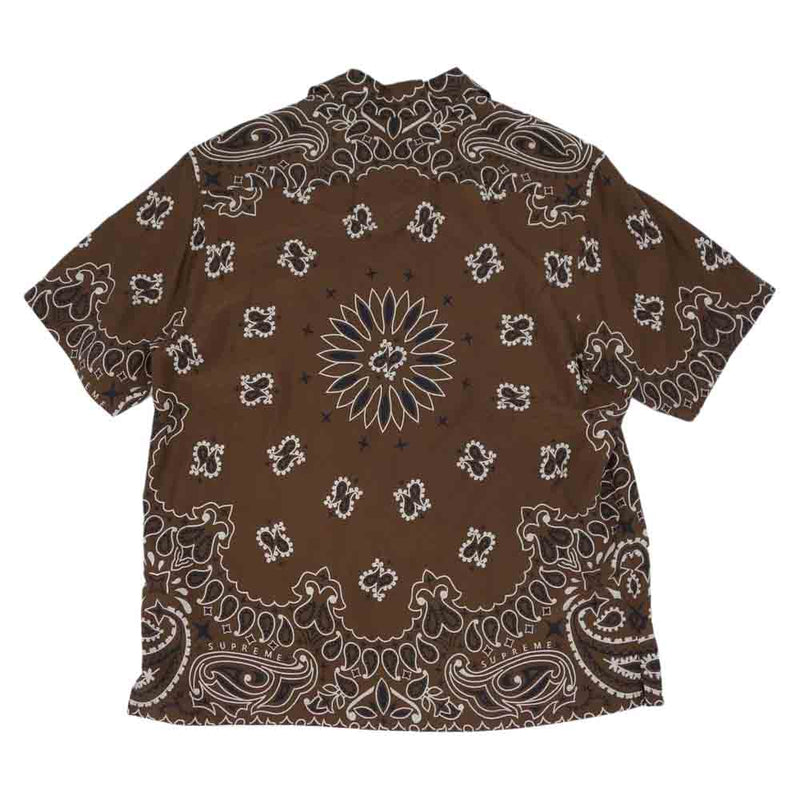 新品 L Supreme Bandana Silk Shirt Brown