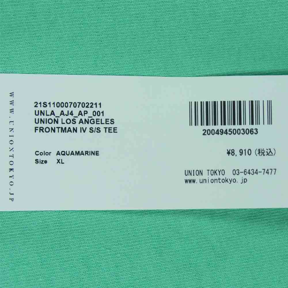ユニオン オリジナル Los Angels Frontman ロサンゼルス フロントマン 半袖 Tシャツ ライトグリーン系 XL【美品】【中古】
