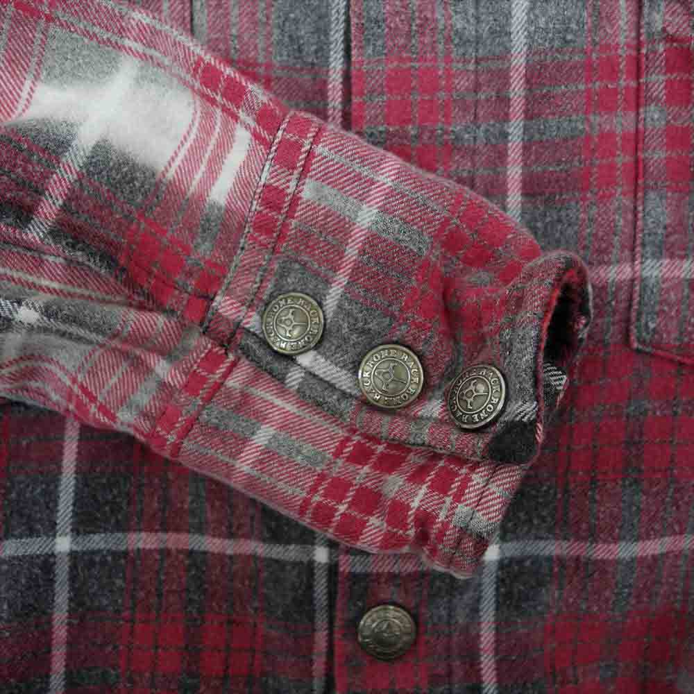 BACKBONE バックボーン BB07SS-S10 ヴィンテージ加工 長袖 フランネル チェック シャツ レッド系 S【中古】