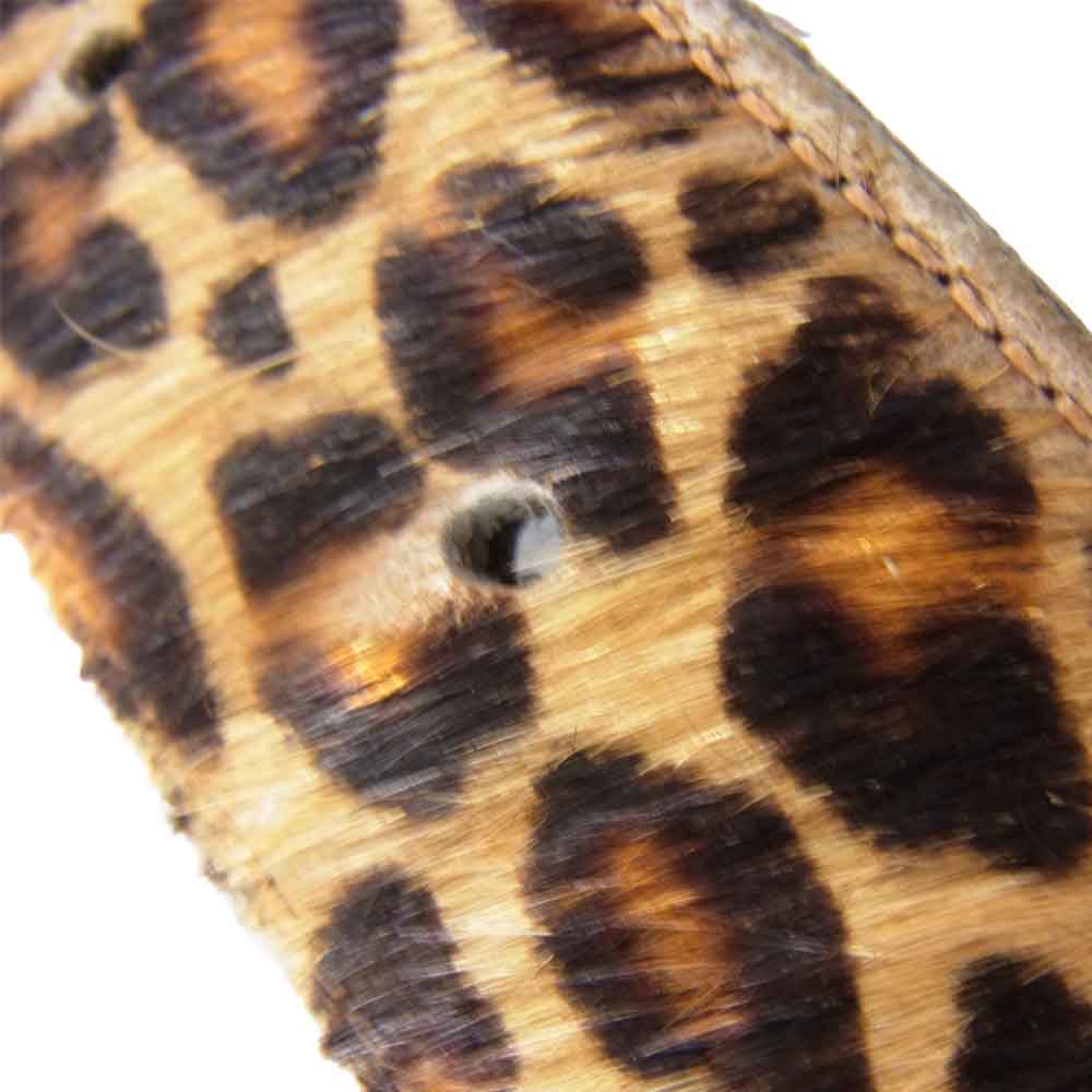 BACKBONE バックボーン 12SS LEOPARD BELT レオパード レザー ハラコ ベルト ブラウン系 33【中古】