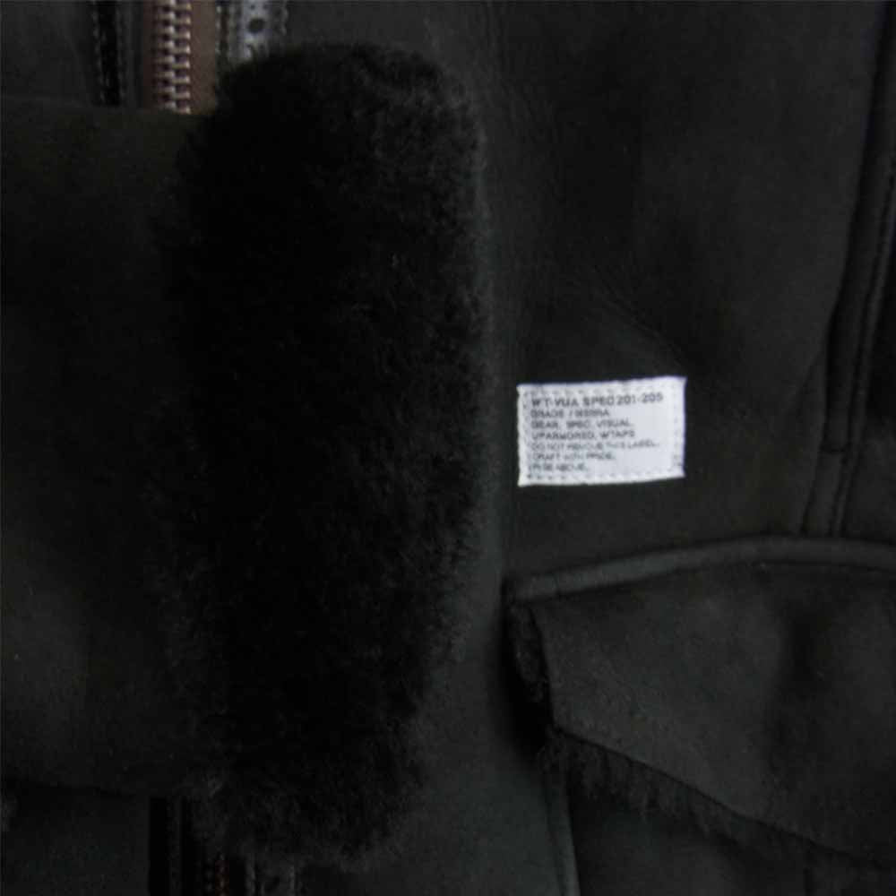 WTAPS ダブルタップス 2007/2ND NWDT-JK-M02 TWO TONE RANCHO B-3 ムートン フライト ジャケット ブラック系 S【中古】