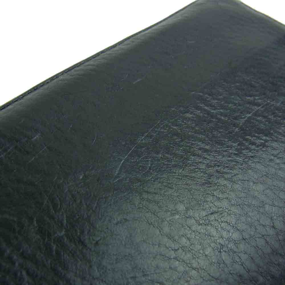 CHROME HEARTS クロムハーツ(原本有) REC F ZIP フィリグリークロス ラウンドジップ レザー ウォレット ブラック系【中古】