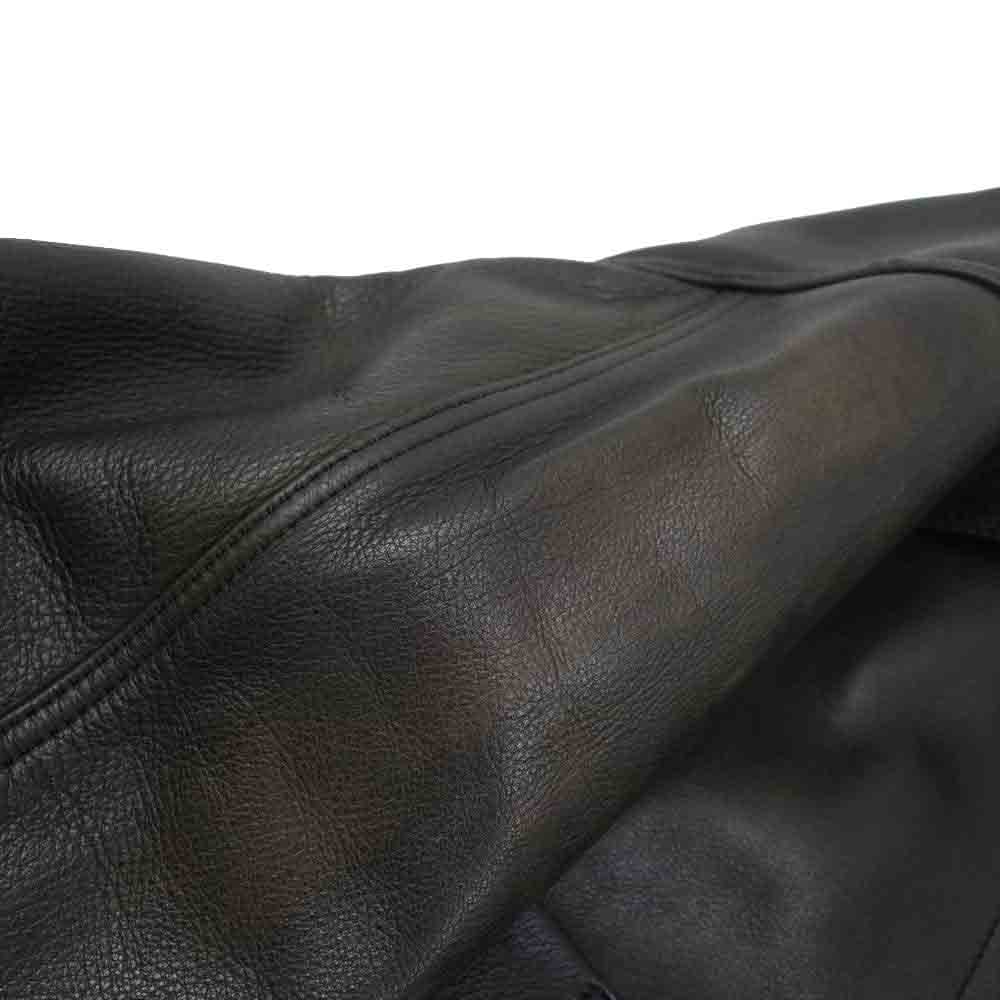 CHROME HEARTS クロムハーツ(原本無) クロスボタン レザー ジャケット ブラック系 M【中古】