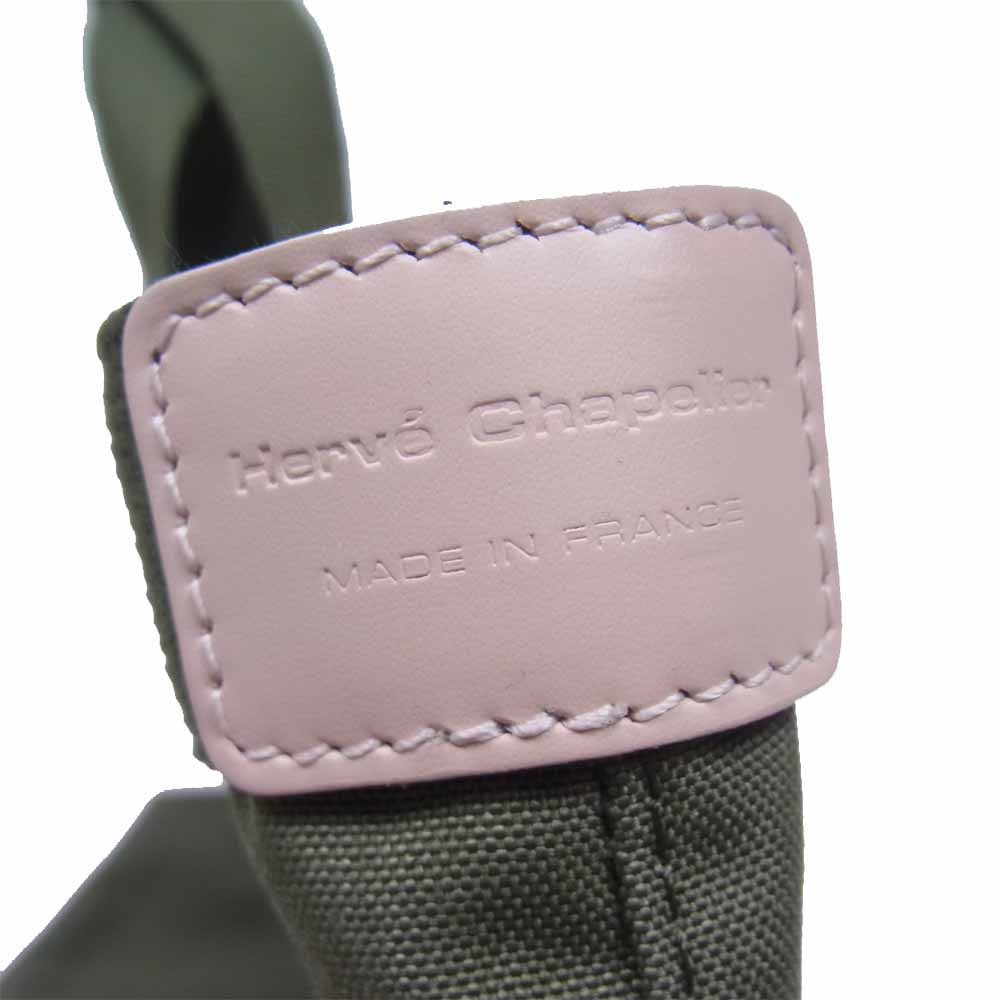 Herve Chapelier エルベ・シャプリエ 725CD 限定カラー 舟型 トート バッグ ムース×ムース ドラジェ L【極上美品】【中古】