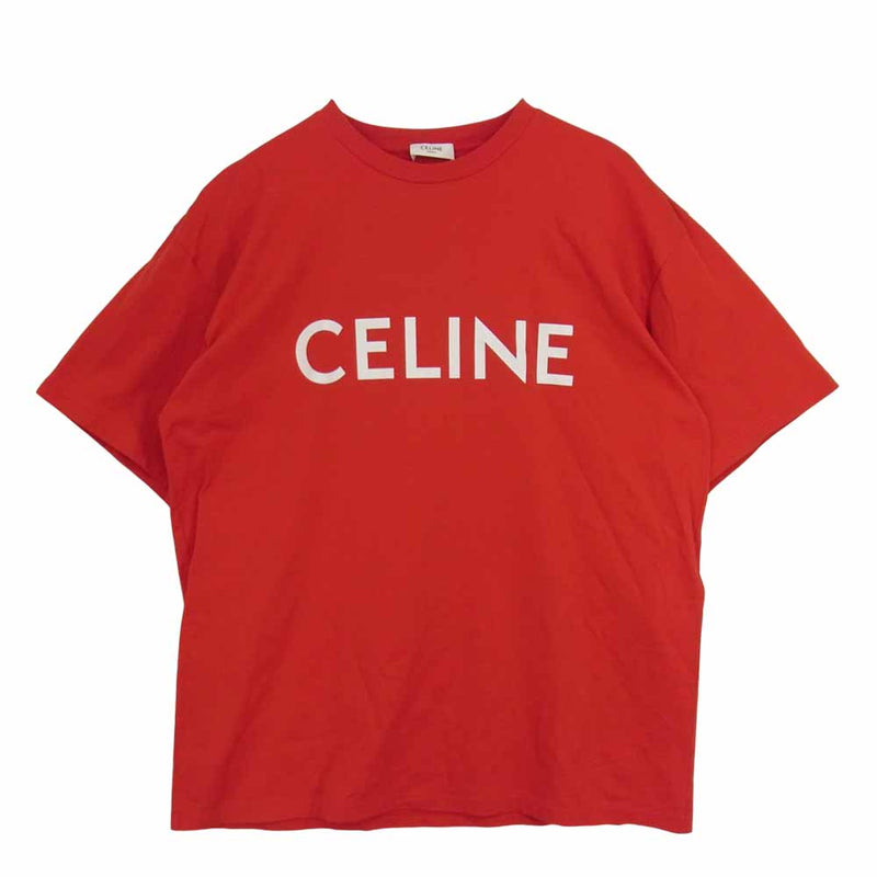 CELINE セリーヌ 国内正規品 21SS クラシック ロゴ 半袖 Tシャツ レッド系 S【中古】