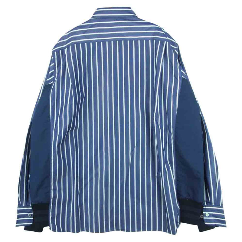 Sacai サカイ 21AW 21-02584M Cotton Poplin Shirt コットン ポプリン シャツ ジャケット ブルー系  ホワイト系【美品】【中古】