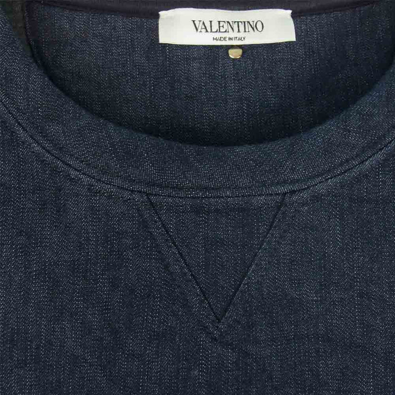 VALENTINO ヴァレンティノ KV0MF02M38R ロックスタッズ デニム ボンディング スウェット インディゴブルー系 M【中古】