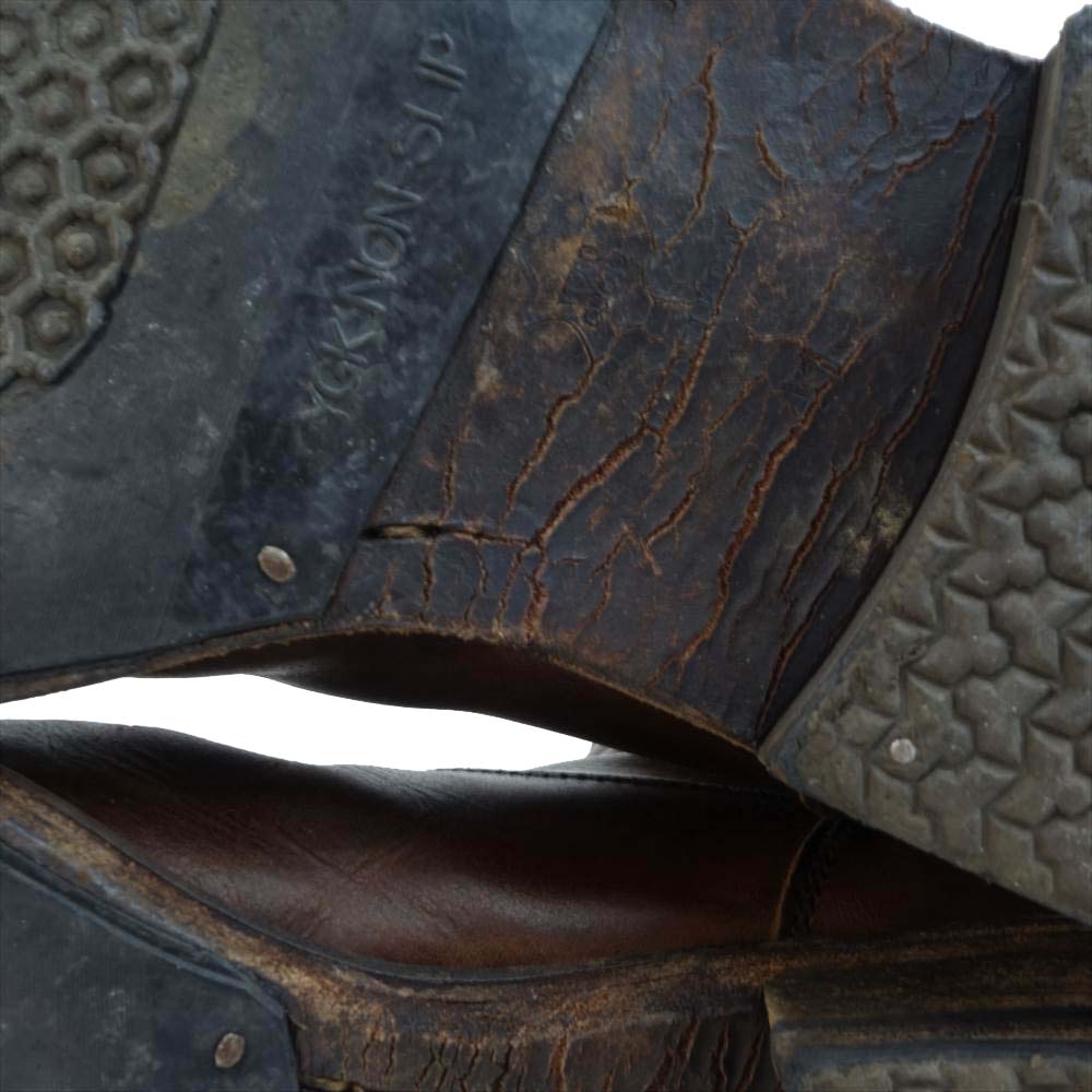 PADRONE パドローネ バック ジップ ブーツ ブラウン系 実寸約26㎝【中古】