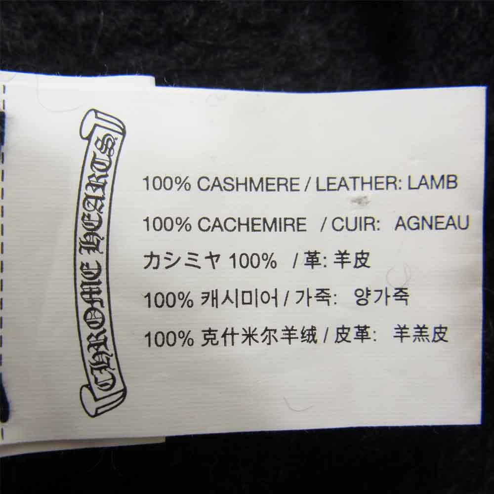 CHROME HEARTS クロムハーツ(原本無) セメタリー クロスパッチ クロスボールボタン カシミヤ ビーニー グレー系【中古】