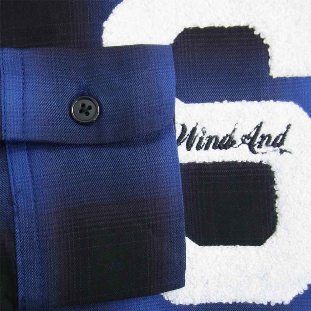 WIND AND SEA ウィンダンシー WDS-BYT-RS-05 BEYOUTH-S-Plaid Shirt ロゴ チェック 長袖 プレイド シャツ ブルー系 S【中古】