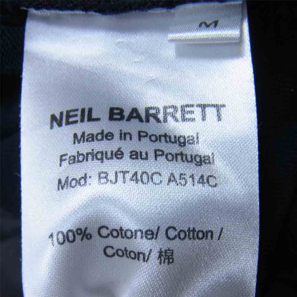 NEIL BARRETT ニールバレット フェイクレザー 切替 半袖Tシャツ ブラック系 M【中古】