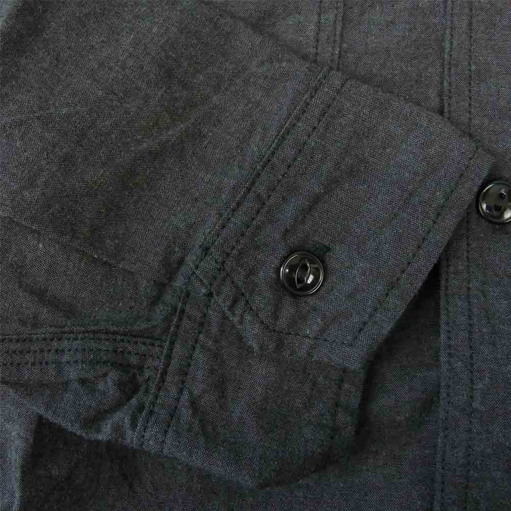 SASAFRAS ササフラス SF-211826 Gardener Shirt 6oz Chambray ガーデナー チンストラップ シャンブレー 長袖 シャツ ブラック系 XL【新古品】【未使用】【中古】