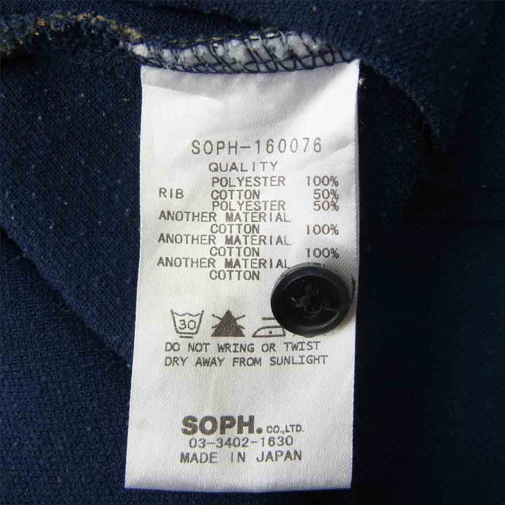 SOPHNET. ソフネット SOPH-160076 FABRIC MIX POLO ファブリック ミックス ポロ ネイビー系 L【中古】