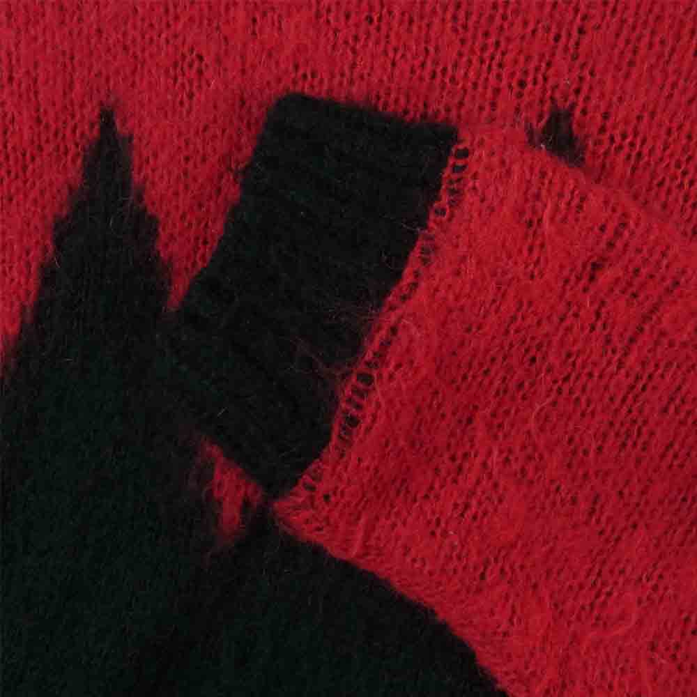 TENDERLOIN テンダーロイン T-MOHAIR CREW モヘア クルーネック ニット 日本製 レッド系 ブラック系 S【中古】