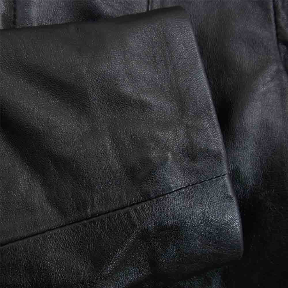 ルール 羊革 ノーカラー レザー ジャケット ブラック系 L【中古】