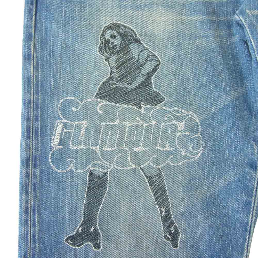 HYSTERIC GLAMOUR ヒステリックグラマー 02213AP20 VIXEN GIRL刺繍 スリムストレートデニム インディゴブルー系 34【新古品】【未使用】【中古】