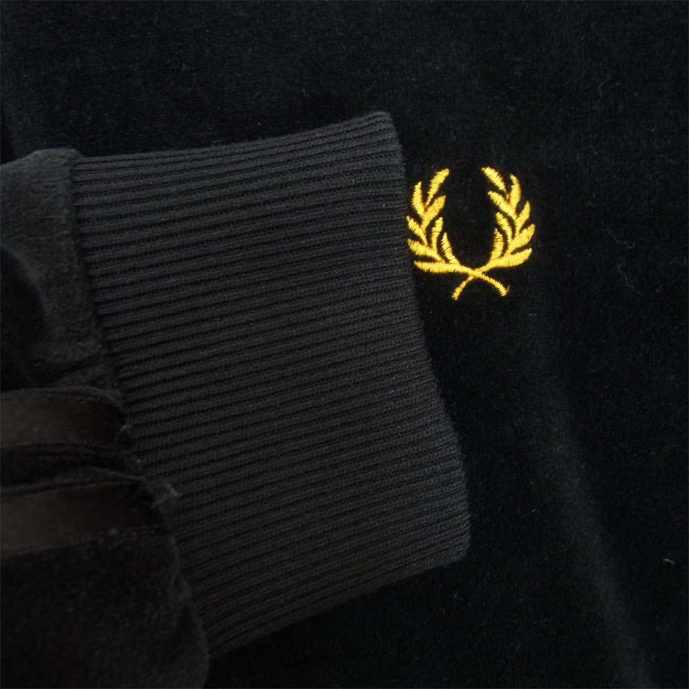 FRED PERRY フレッドペリー FPJ114S ベロア トラック ジャケット ジャージ― ジャケット ブラック系 S【中古】