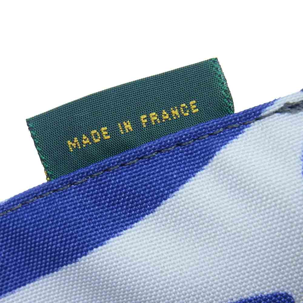 Herve Chapelier エルベ・シャプリエ 902F フラット ポーチ カモ 迷彩 フランス製 ブルー系 M【美品】【中古】