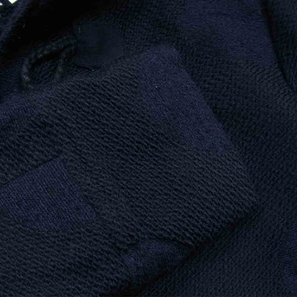 BLUE BLUE ブルーブルー ジャガード ウール 裏ボア ドット ダッフルコート ダークネイビー系 L【美品】【中古】