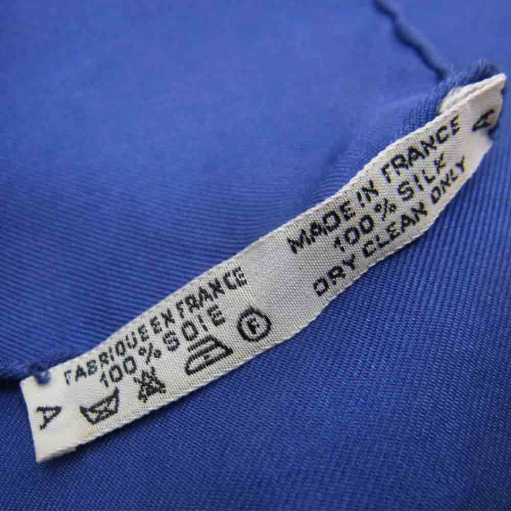 HERMES エルメス カレ90 ロンシャンへの散歩 LA PROMENADE DE LONGCHAMPS ブルー系【中古】