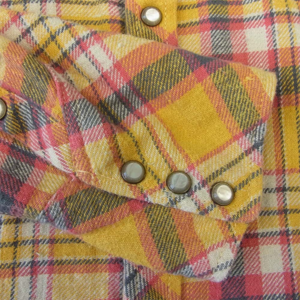 TMT ティーエムティー TSH-F1706 VINTAGE NEP CHECK SHIRTS ネップ チェック フランネル シャツ イエロー系 M【中古】